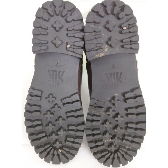 KLR Women's Brown Leather Boots Side Zip Chunky Heel Y2K 11017 Size 7 - Picture 7 of 9